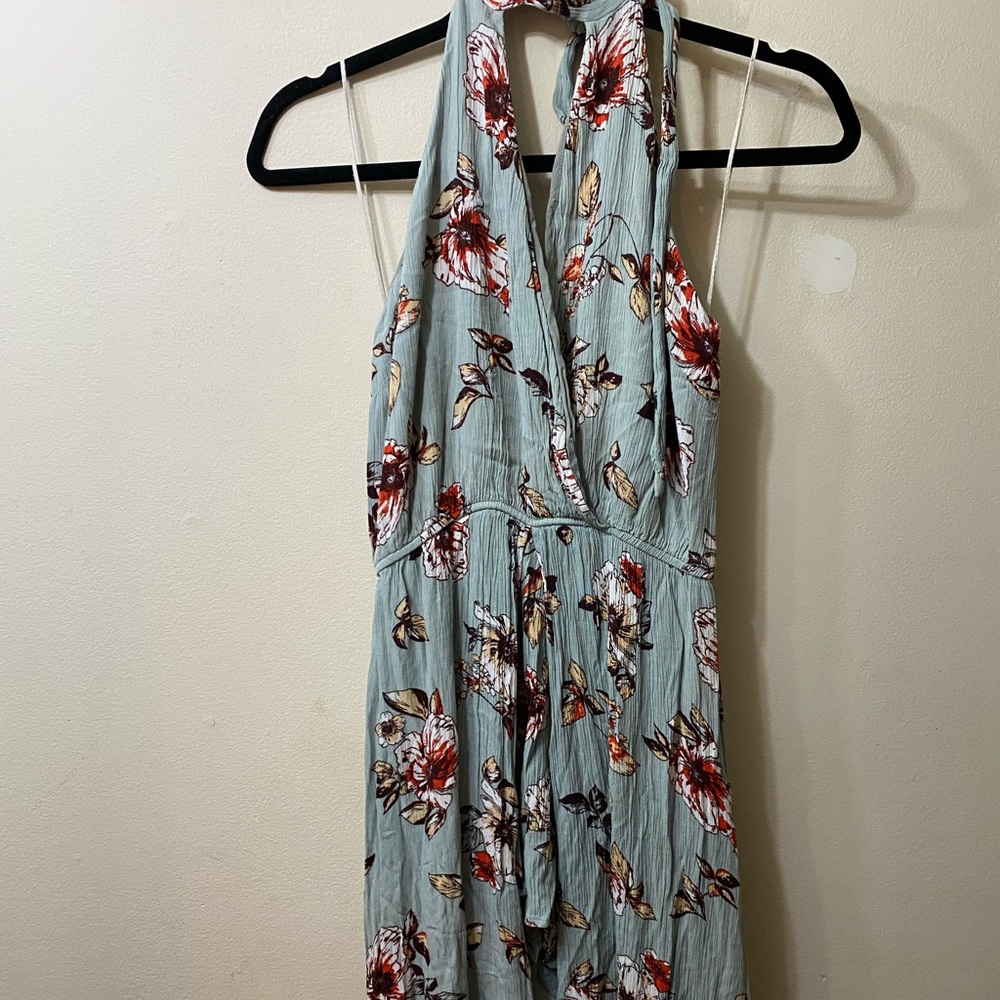 CHARLIE O- boutique, floral, halter romper. Size large
